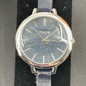 2.11.26-23 Chico's Navy Glitter Dial Watch